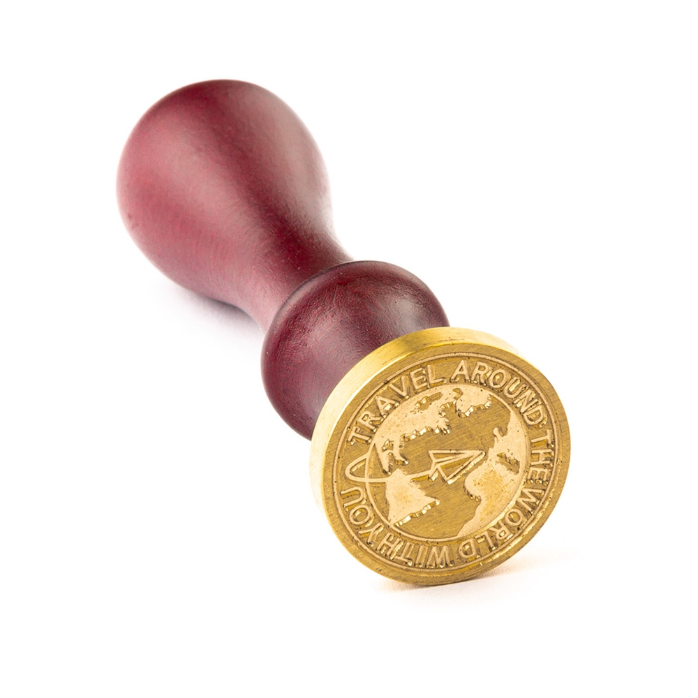 Hand wax stamp (seal) – World map