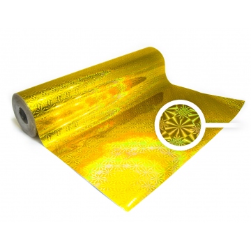 Universal holographic adhesive foil on meters - motive Ganja gold