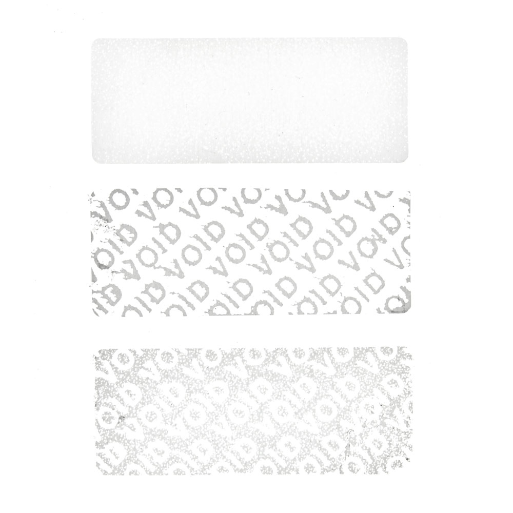 Residual security sticker, white, 50 x 20 mm