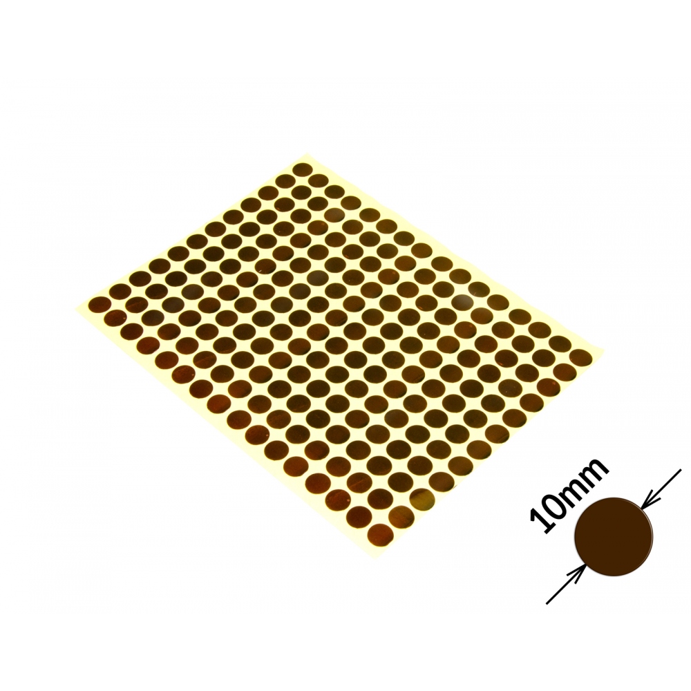 Round colored signaling stickers  unprinted 10 mm brown