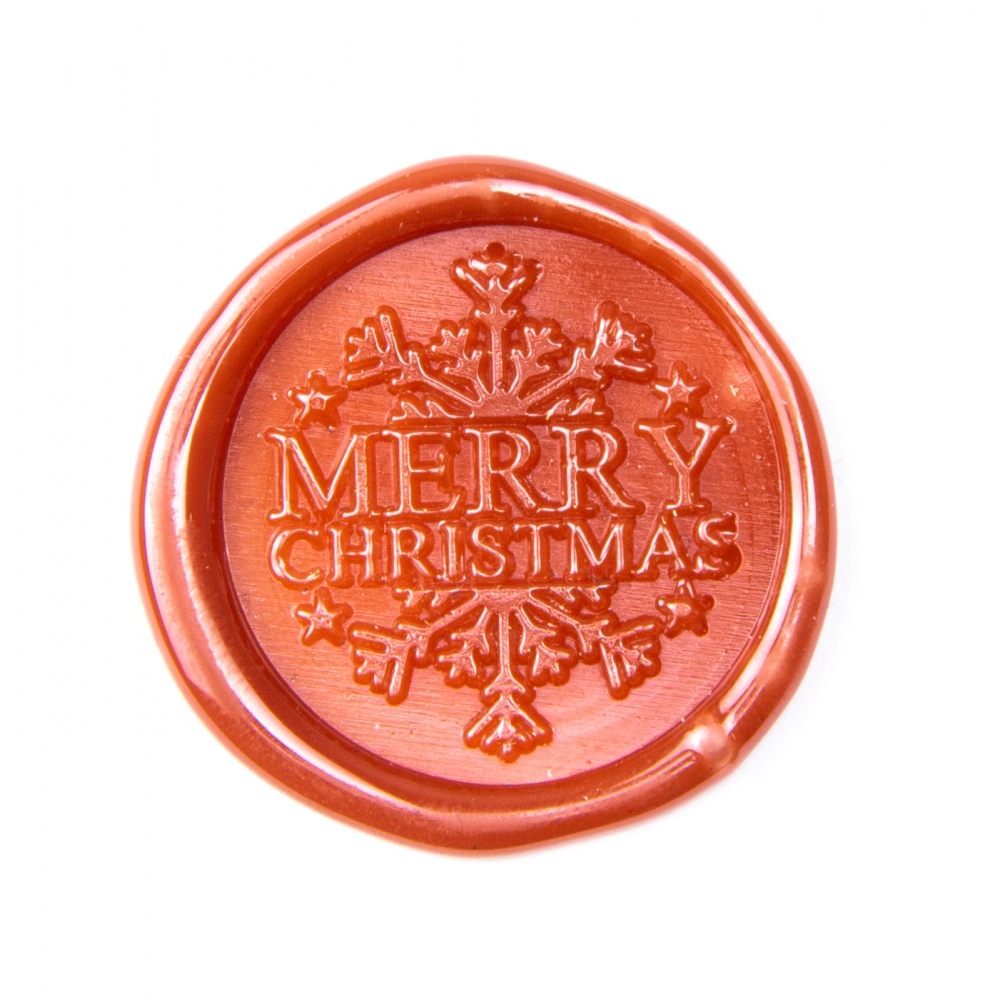 Hand wax stamp (seal) – Christmas motif – Snowflake