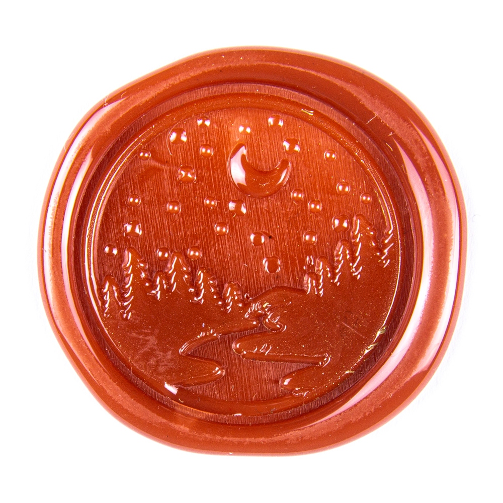 Hand wax stamp (seal) – Night landscape