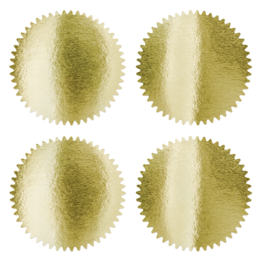 Round sticker with indented edges - gold