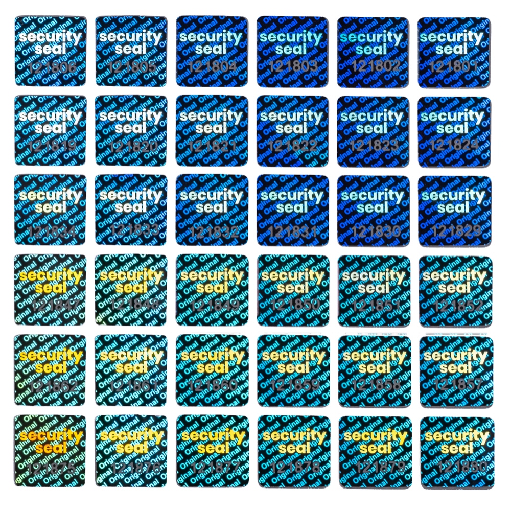 Small square numbered holographic seal „Original“