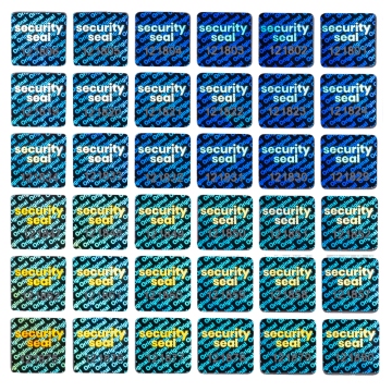 Small square numbered holographic seal „Original“