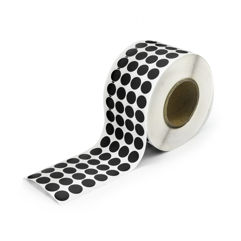 Non-residual black circular VOID sticker with high adhesion 20mm