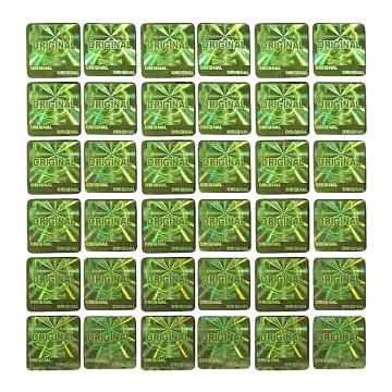 Holographic sticker Original 15x15mm green