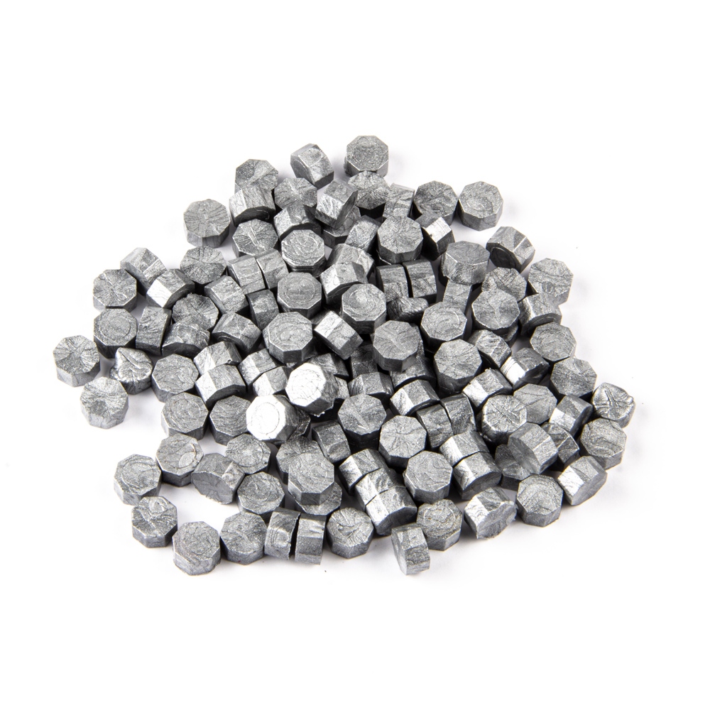 Mailable sealing wax silver - beads 30g - Type 20