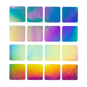 Silver hologram security VOID sticker to print on, 20 x 20 mm