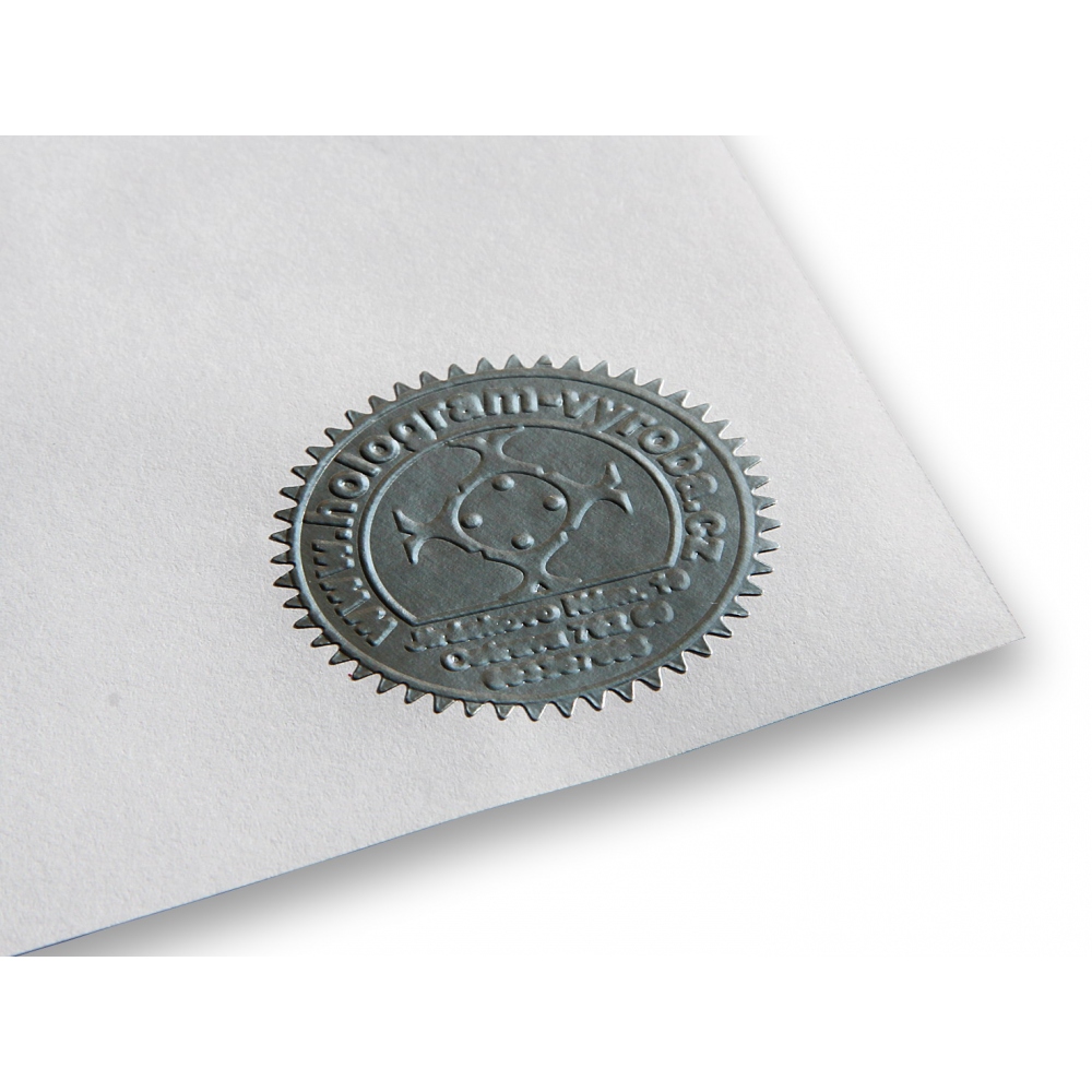 Round sticker with indented edges - silver