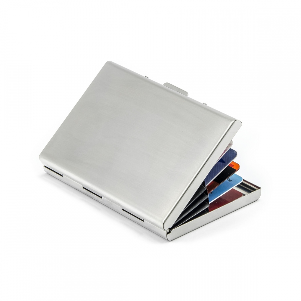 Stainless steel case for contactless payment and credit cards with RFID chip