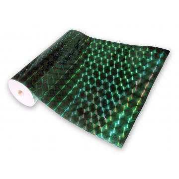 Universal holographic adhesive foil on meters - squares green