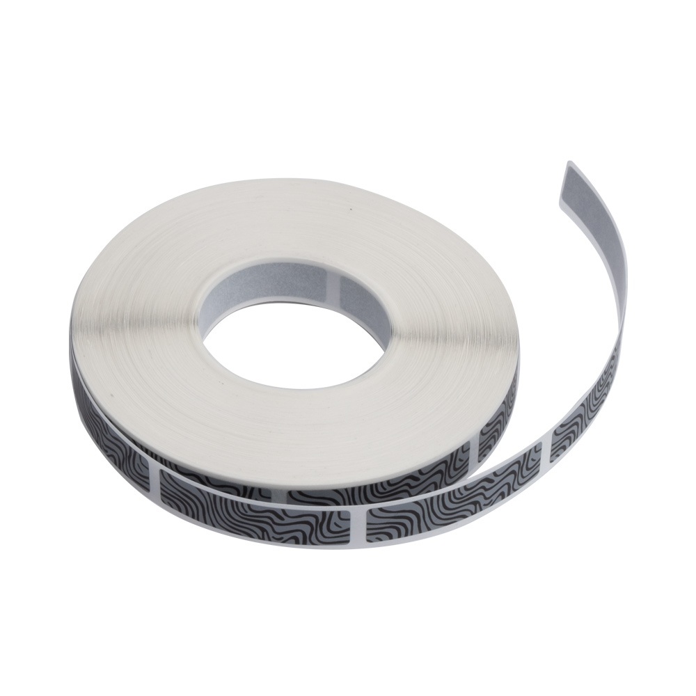 Scratch sticker, matte grey, 40 mm x 10 mm – rectangular, zebra pattern