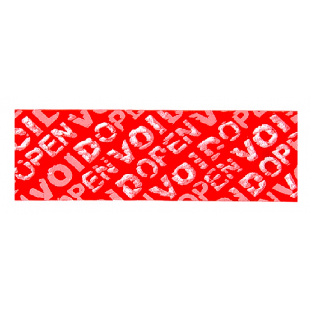Non-residual tamper evident VOID OPEN adhesive tape 20mm 50m, red