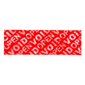 Non-residual tamper evident VOID OPEN adhesive tape 20mm 50m, red