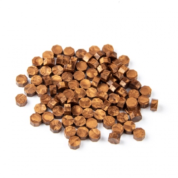 Mailable sealing wax brown bronze metallic - beads 30g - Type 15