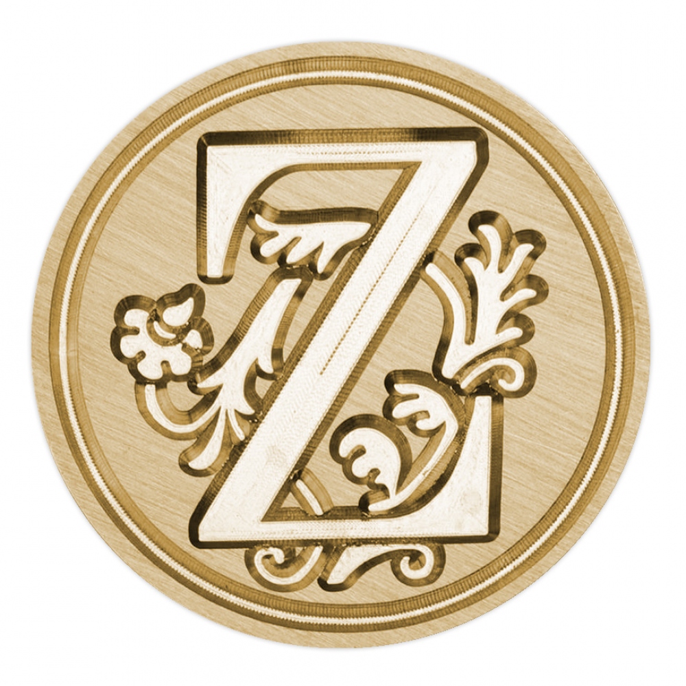 Brass seal stamp (stamping block) for wax - a decorative block letter Z