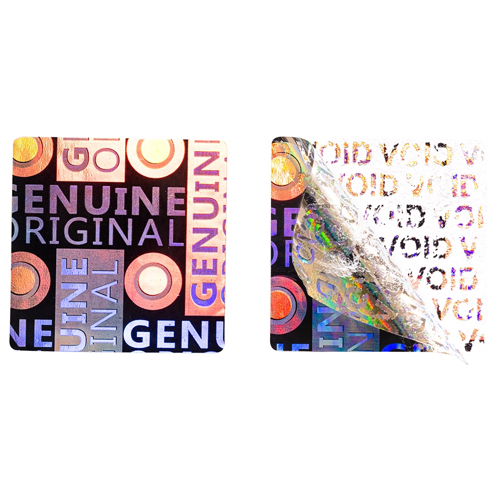 Double layer square holographic residual VOID seal Original 23x23mm