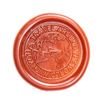 Hand wax stamp (seal) – World map