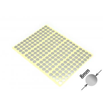 Round colored signaling stickers  unprinted 8 mm silver
