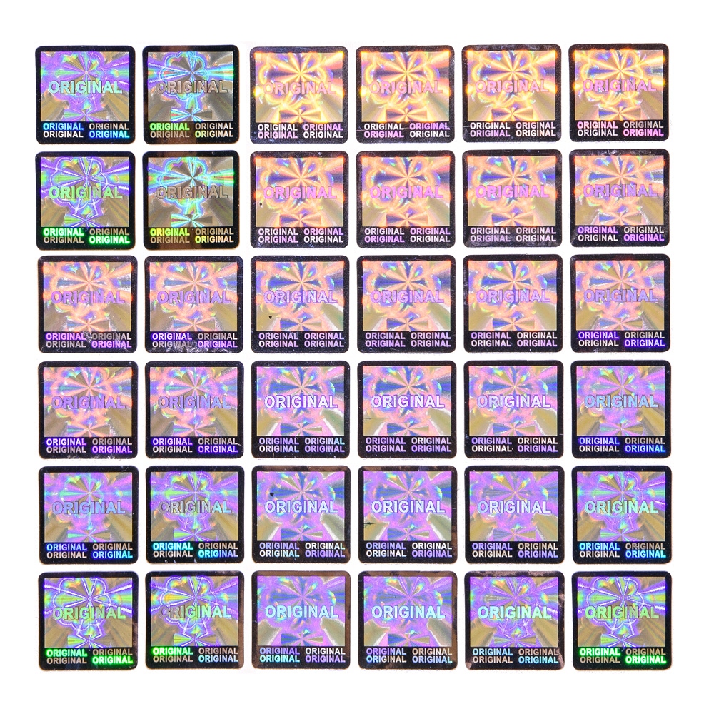 Holographic sticker Original 15x15mm silver