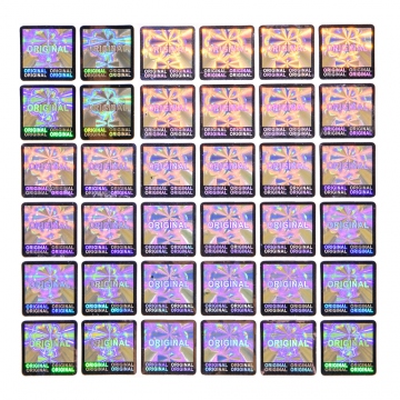 Holographic sticker Original 15x15mm silver