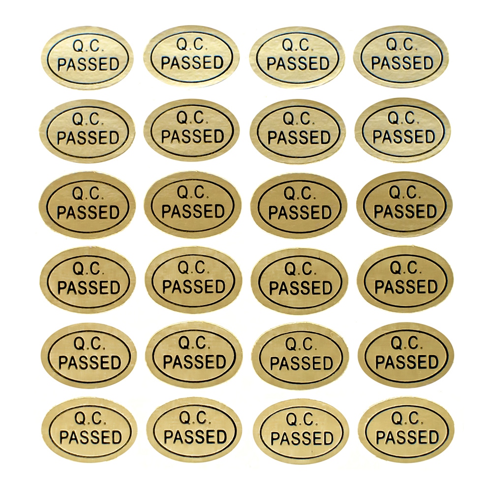 QC Passed oval golden mat self-adhesive label
