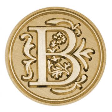 Brass seal stamp (stamping block) for wax - a decorative block letter B