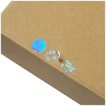 Silver hologram security VOID sticker to print on, 10 mm