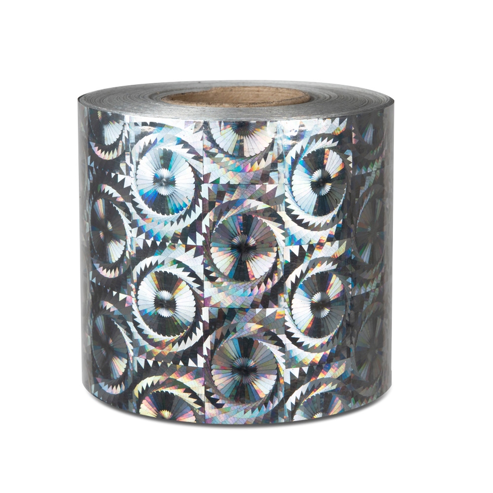 Hologram self-adhesive tape 100 mm, motive sawmill silver