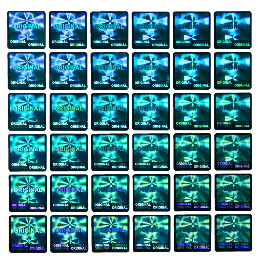 Holographic sticker Original 15x15mm blue