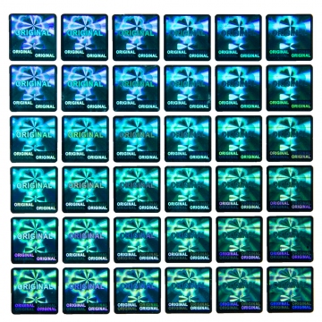 Holographic sticker Original 15x15mm blue